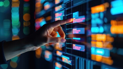 modern design with abstract technology hud interface featuring hologram elements neon lights and circle percent vitality innovation for a futuristic and innovative atmosphere