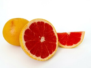 Fresh grapefruit fruit. Grapefruit isolated on white background. Grapefruit with clipping path.