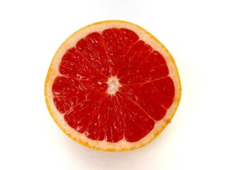 Fresh half grapefruit fruit. Grapefruit isolated on white background. Grapefruit with clipping path.