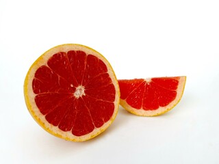 Fresh grapefruit fruit. Grapefruit isolated on white background. Grapefruit with clipping path.