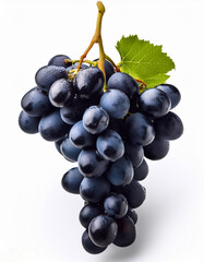 Fototapeta premium Fresh Black Grapes Isolated on White Background