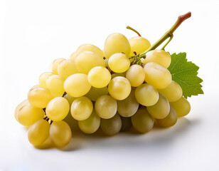 A Fresh White Grapes Isolated on White Background