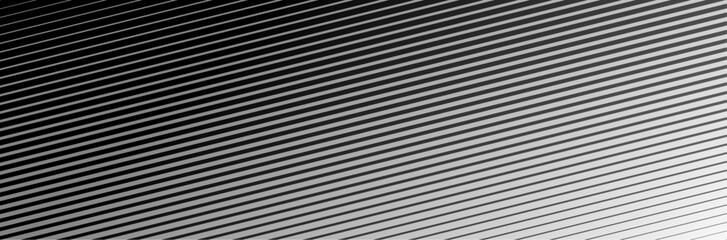 Obraz premium Black diagonal lines with a transition from thin to thick thickness. Striped gradient wallpaper drawn in ink. Abstract geometric background with monochrome stripe texture. Vector illustration.