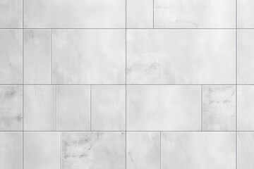 Light gray interior wall or floor ceramic rectangular tiles close-up.