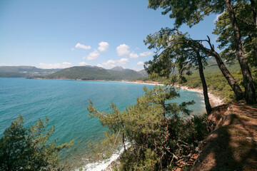 View of the Mediterranean Sea from the Lycian Trail, Turkey.