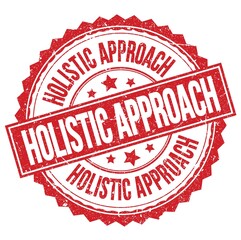 HOLISTIC APPROACH text on red round stamp sign