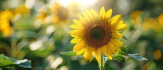Obraz premium Radiant Sunflower Blossoming in Summer Glow