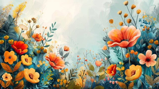 botanical illustrations, delightful hand-drawn floral designs, perfect for adding a whimsical touch to spring projects or wedding stationery