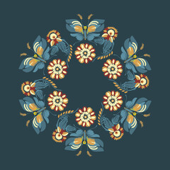Obraz premium Beautiful stylized floral ornament. Floral rhythmic pattern.