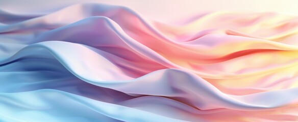 Naklejka premium Abstract pastel colored fabric flowing forming beautiful shapes