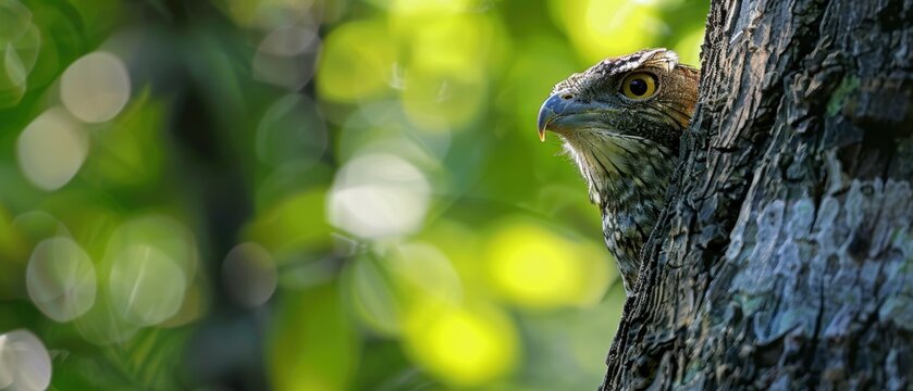 Master of Camouflage - Common Potoo blending seamlessly on a tree trunk in the Amazon rainforest