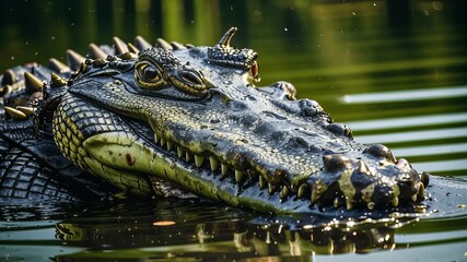 Fototapeta premium crocodile in the water