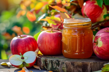 Jar of apple craft jam