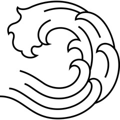 ocean sea wave single line graphic for decoration, website, web, mobile app, printing, banner, logo, poster design, etc.