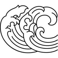 swirl ocean oriental style wave icons for decoration, website, web, mobile app, printing, banner, logo, poster design, etc.
