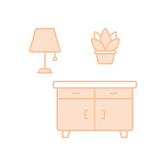 Sideboard concept vector icon