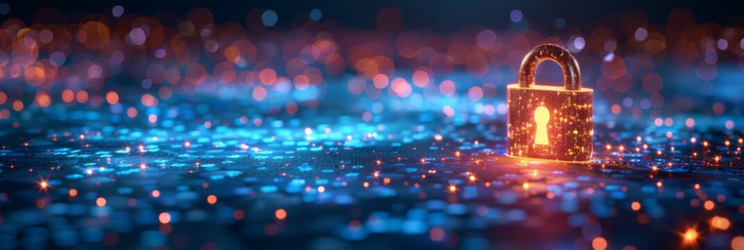 Secure financial advisor profile with lock symbol for finance and consulting advertisements