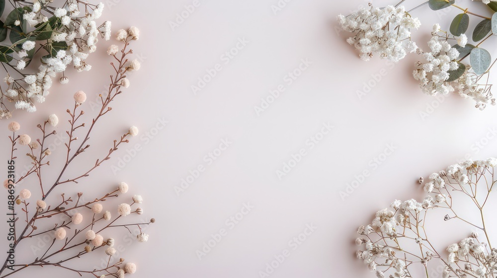 Aufkleber A white background with flowers on it. The flowers are arranged in a way that they are not overlapping each other