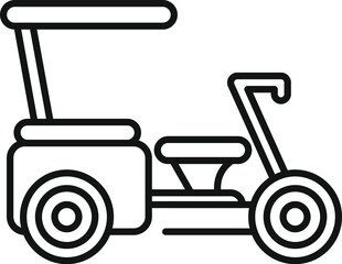 Simple line icon of a three wheel motorbike offering comfortable city transportation