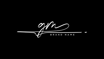 GM letter beauty handwriting vector logo. 