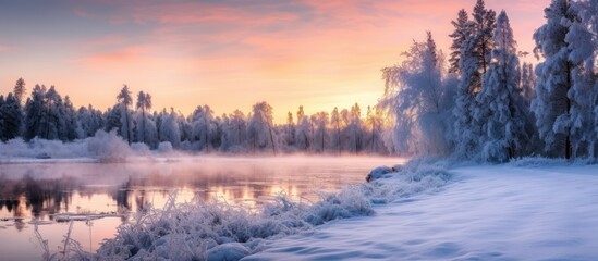 Fototapeta premium Frosty Forest at Sunrise