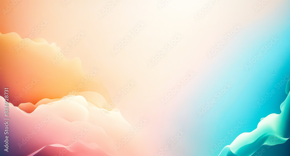 Wall mural Abstract Background with Pastel Colors and Wavy Lines