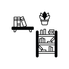 Bookshelf concept vector icon
