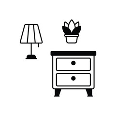 Nightstand concept vector icon