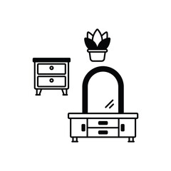 Dresser concept vector icon