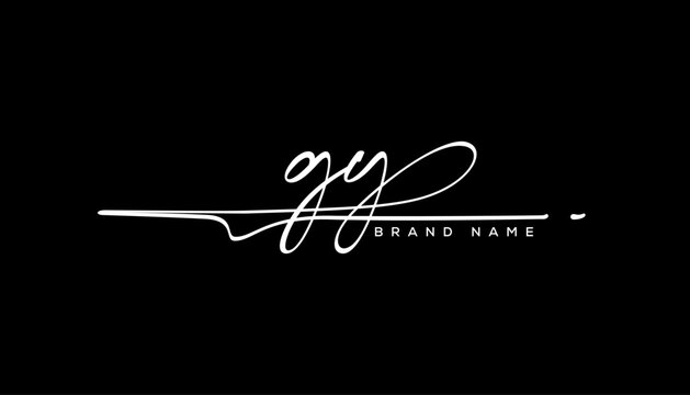 GY letter beauty handwriting vector logo. 