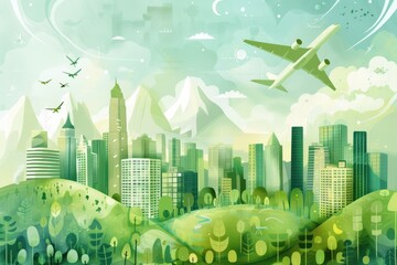 ustainable travel concept, eco-friendly journeys promoting green tourism practices.