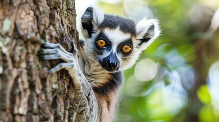 Curious Ring-tailed Lemur