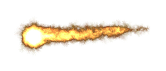 Realistic Meteor, comet or fireball, transparent. Meteorite, an asteroid in motion, burns. Png