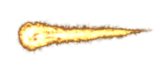 Realistic Meteor, comet or fireball, transparent. Meteorite, an asteroid in motion, burns. Png © Nanotrillion