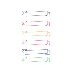 Outline simple ribbon title background.IN RED BLUE BLACK YELLOW PINK COLOUR