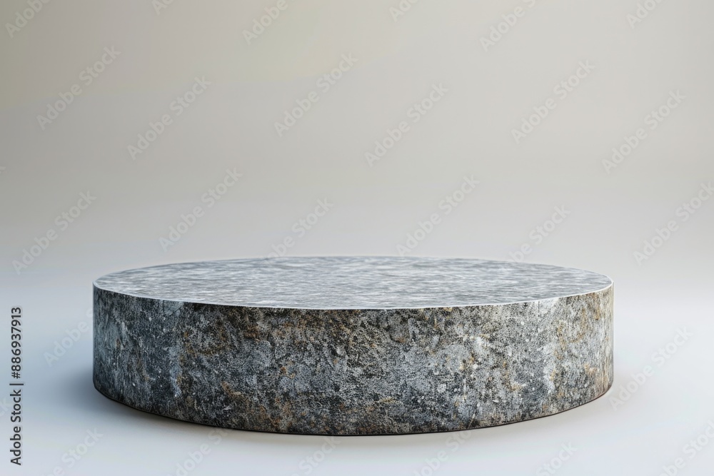 Poster a plain surface with a round marble table