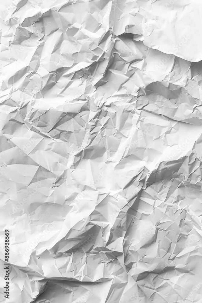 Poster a close-up shot of a sheet of crumpled paper with wrinkles and folds