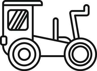 Small agricultural tractor working on the field icon