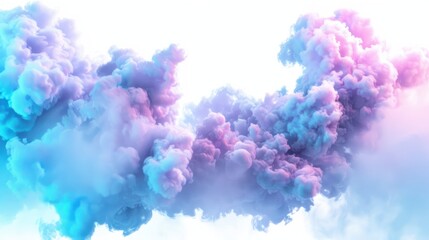 pink party fog. Isolated blue, teal, purple , aqua smoke cloud or think cloud. 3D special effects fog clouds graphic for white background