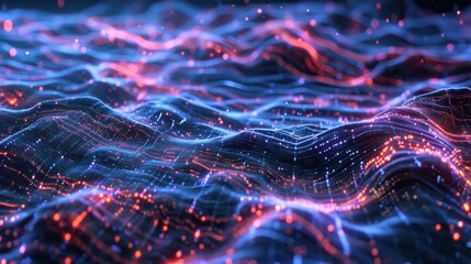 The Backbone of the Digital Age: Glowing Data Flows Through the Vital 3D Cloud Network, Generative AI