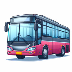 Modern Bus colorful vector illustration isolated on a white background