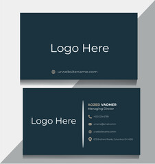 Modern hex and white business card design