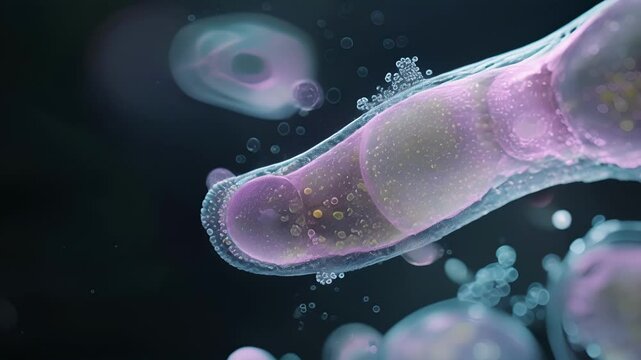 Timelapse image of a paramecium with cytoplasmic streaming aiding in the exchange of materials through the cells membrane.