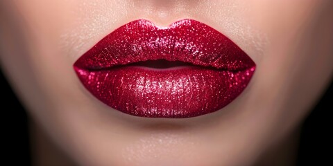 Fototapeta premium Explore stunning closeup lip art photography showcasing latest makeup trends. Concept Makeup Trends, Lip Art, Closeup Photography, Stunning Visuals, Creative Makeup,