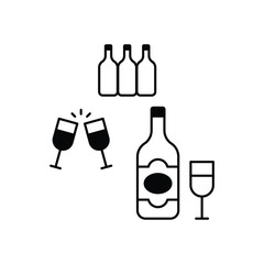 Wine Glasses concept vector icon