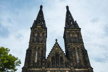 Prague, Czech Republic - Church of St. Peter and St. Paul and cemetery