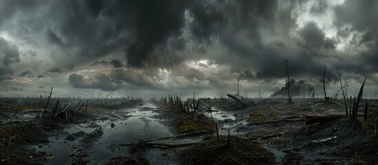 Fototapeta premium Desolate Battlefield After the Storm