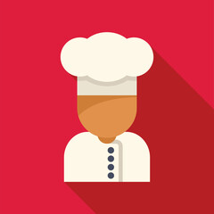 Professional chef is wearing a white uniform and hat, ready to cook delicious food
