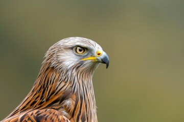 Close-up of red kite with open beak. Beautiful simple AI generated image in 4K, unique.