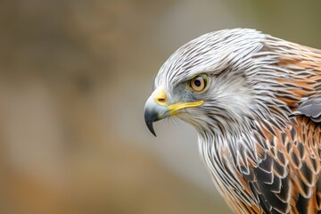 Fototapeta premium Close-up portrait of a Brown Kite. Beautiful simple AI generated image in 4K, unique.